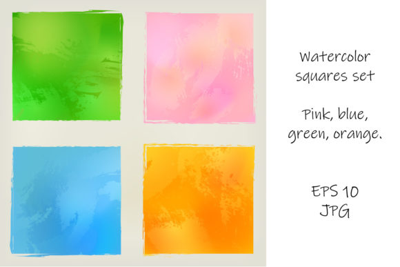 Bringing Hand-Painted Charm to Digital Projects with a Watercolor Vector Squares Set