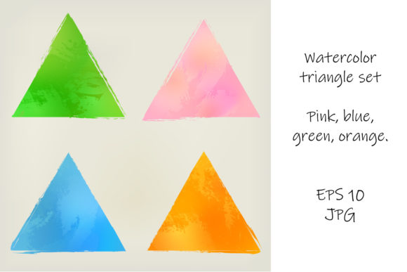 Elevate Designs with a Watercolor Vector Triangle Set