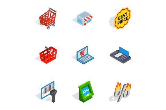 Elevating Digital Commerce with Premium Shopping Elements Icons