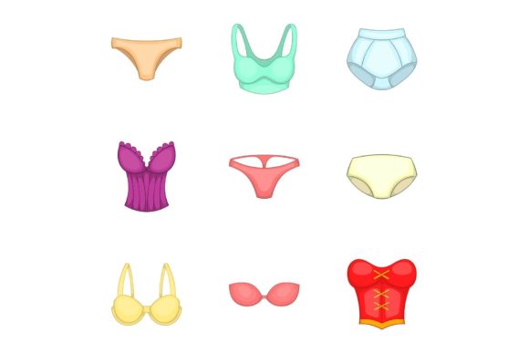 Lingerie Elements Icons Set: A Creative Vector Toolkit