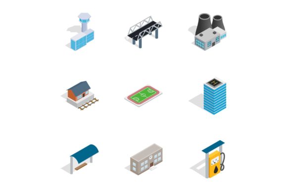 Mastering Urban Design with City Elements Icons in Isometric 3D Style