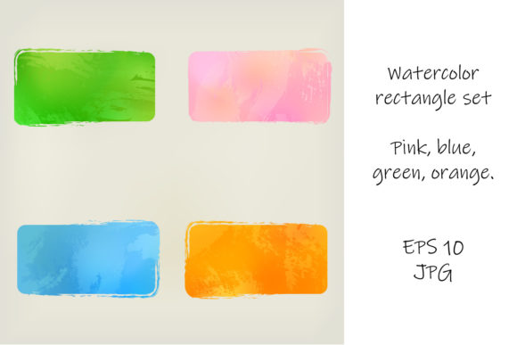 Vibrant Watercolor Vector Rectangle Set for Design